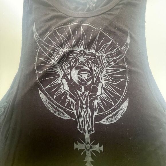 Sullen Angels Women's Desert Muscle Fringe Tank Top Black Size XL - Picture 3 of 8
